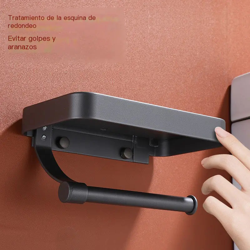 Bathroom Tissue Holder and Phone Storage Rack