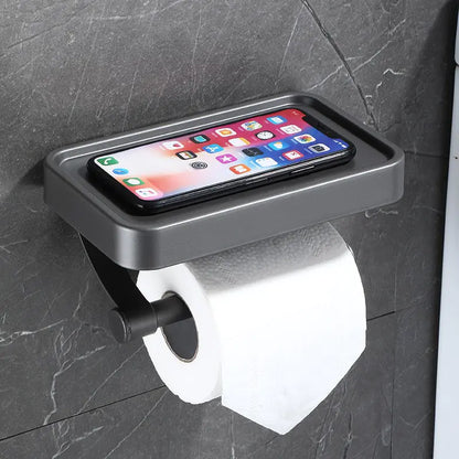 Bathroom Tissue Holder and Phone Storage Rack
