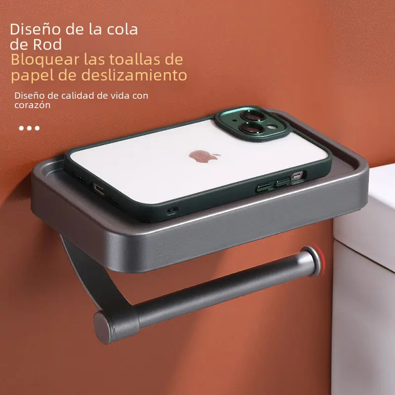 Bathroom Tissue Holder and Phone Storage Rack