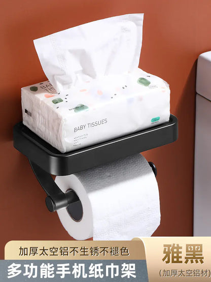 Bathroom Tissue Holder and Phone Storage Rack