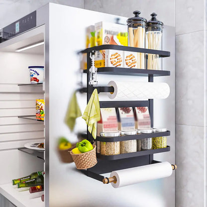 Magnetic Wall-Mounted Storage Rack for Kitchen Items